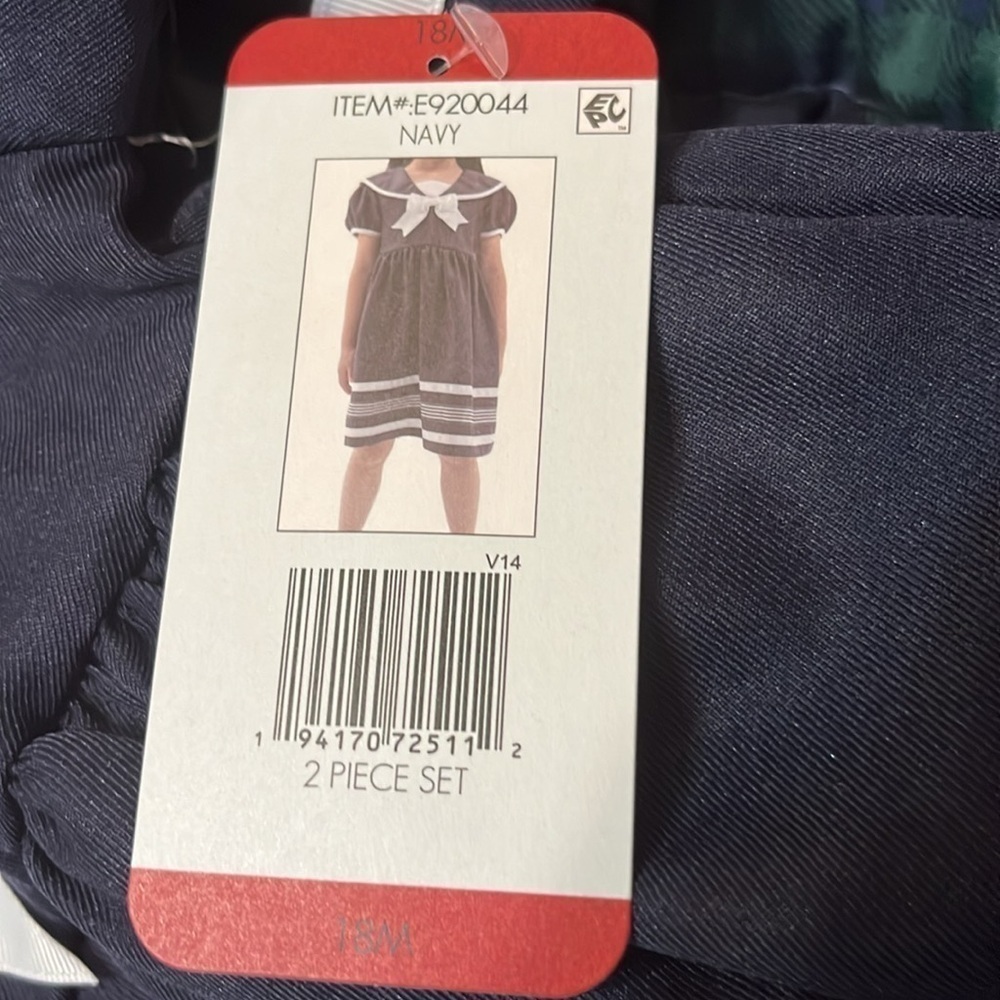 NWT Rare Editions 2 piece sailor dress (dress and bloomers) 18 months adorable - Picture 6 of 6